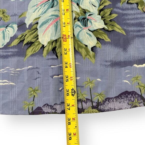 Tommy Bahama Tropical Print Silk Button Front Shirt Dress 12 Blue Hawaiian Beach - Picture 9 of 9